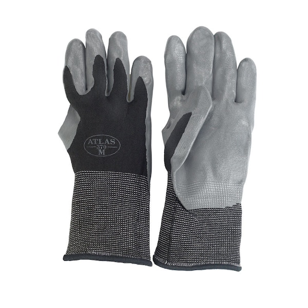 Showa Atlas Atlas Unisex Indoor/Outdoor Dipped Gloves Black/Gray M
